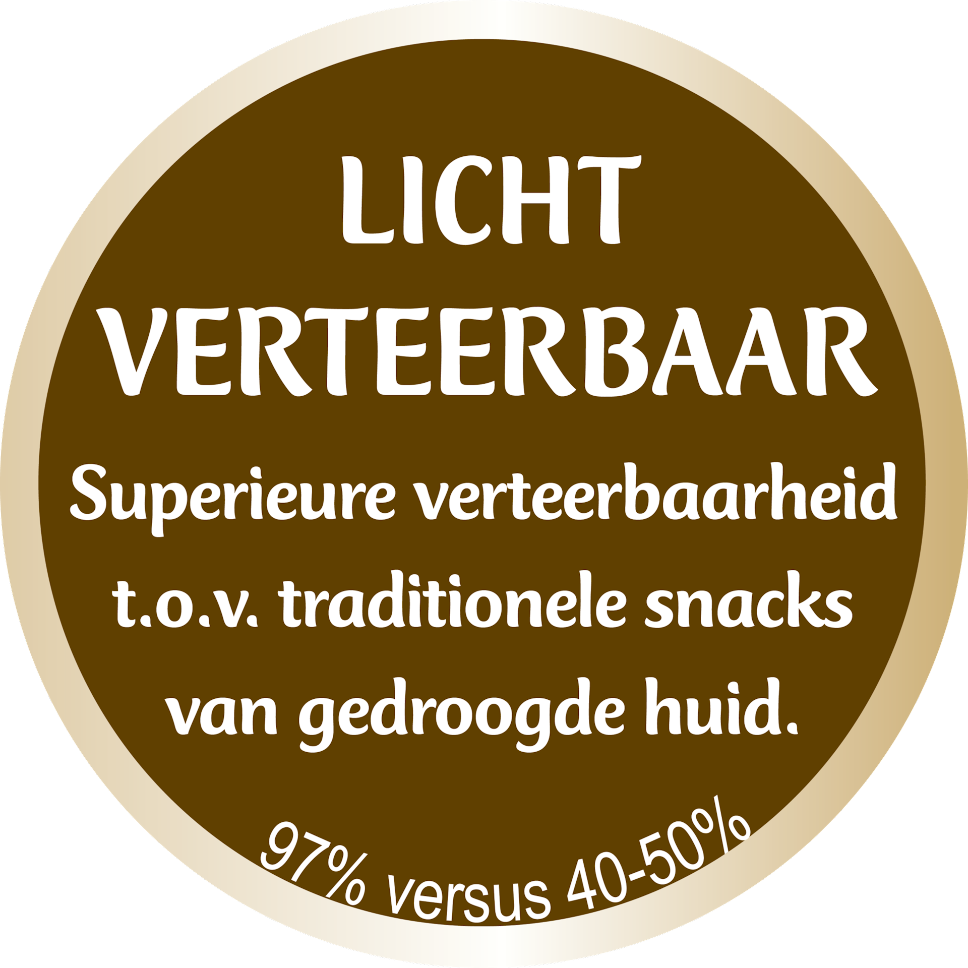 Alternatief voor snacks van gedroogde huid (rawhide)